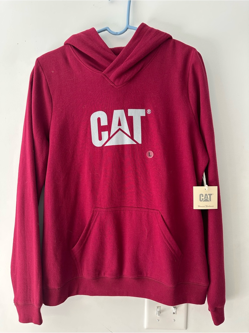 Caterpillar Women's Hooded Sweatshirt in Deep Berry